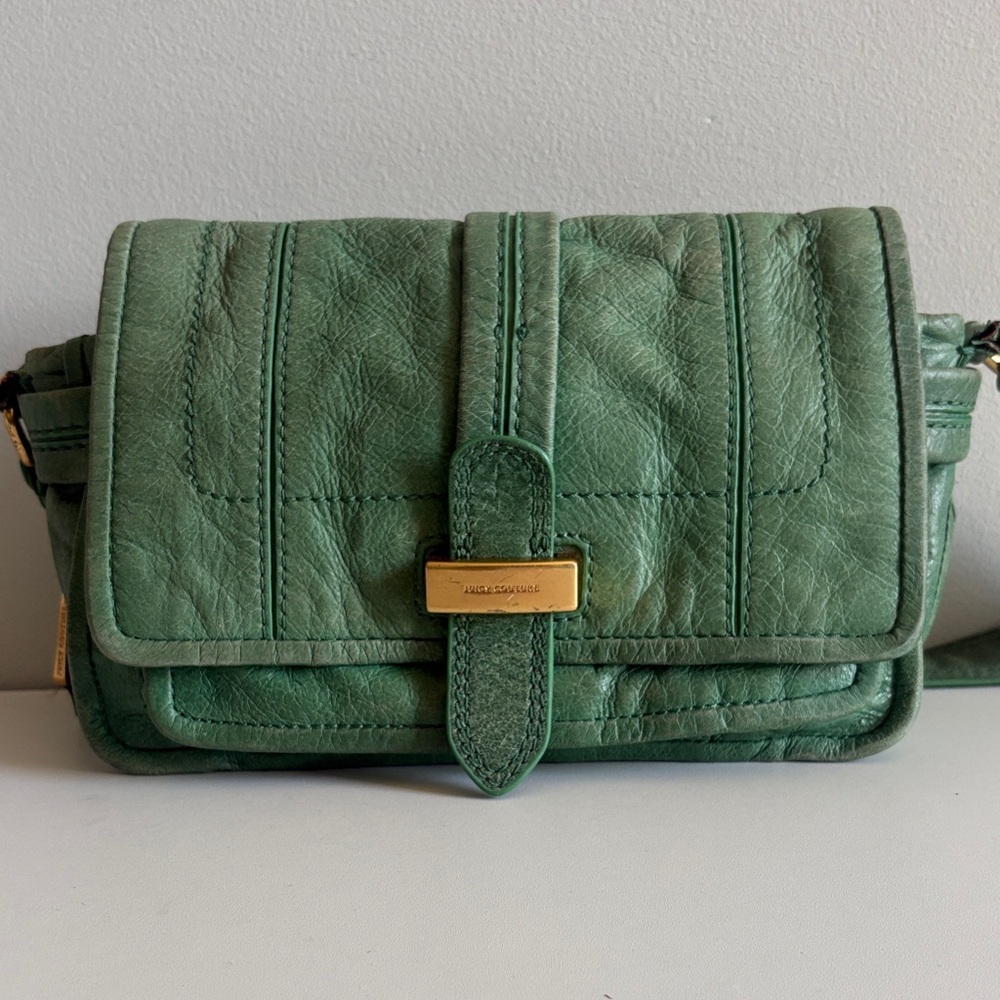 Juicy Couture Y2K Green Leather Crossbody Bag Flap Vintage 2000s